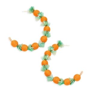*SALE* KENETH JAY LANE LARGE ORANGE HOOP EARRINGS.
